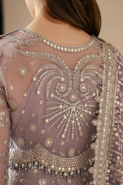 Lilac Pure Chiffon Lehenga Choli / Anarkali Maxi