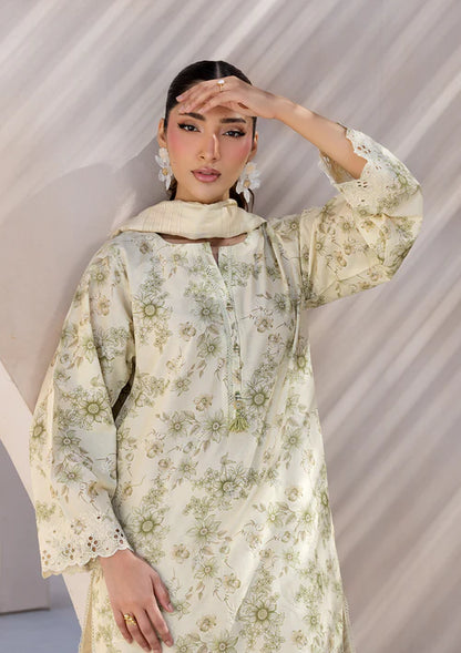 Ivory Printed Chikankari Lawn Kurta Set with Dupatta