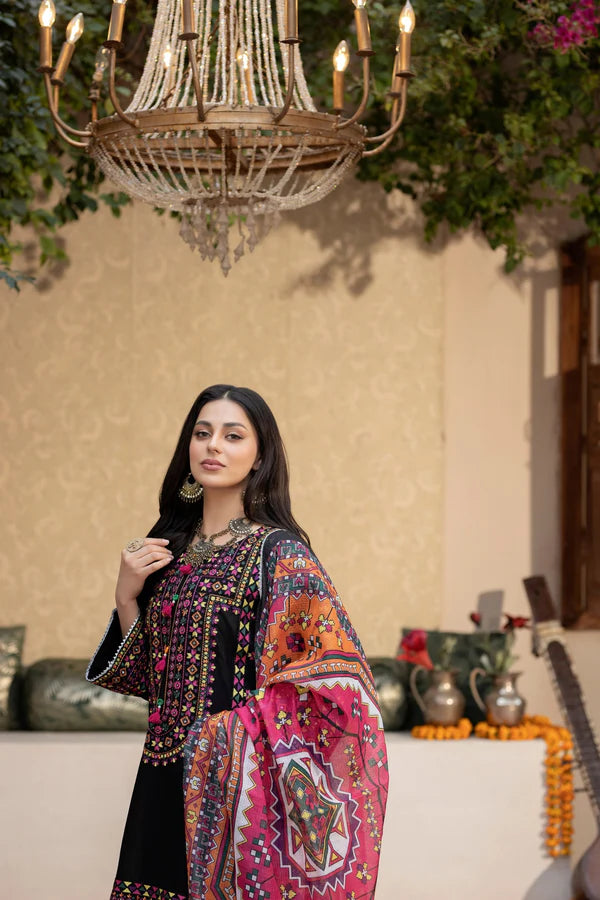 Black Pure Cotton Chikankari Farshi Shalwar Suit