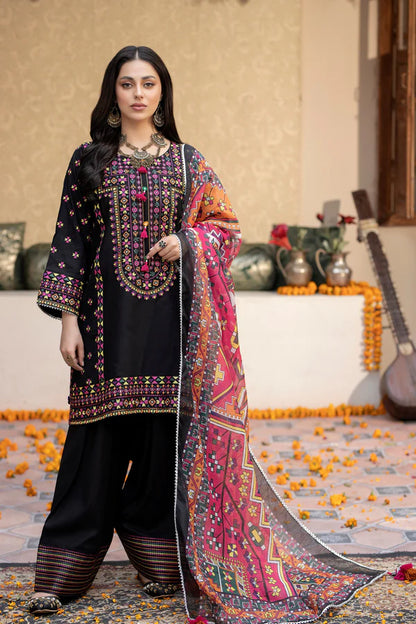 Black Pure Cotton Chikankari Farshi Shalwar Suit
