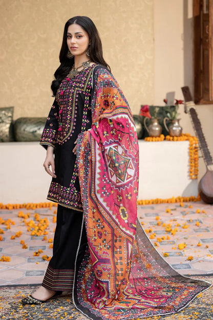 Black Pure Cotton Chikankari Farshi Shalwar Suit