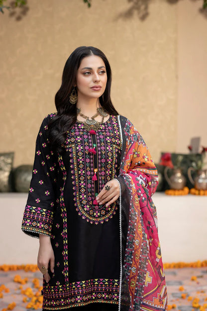 Black Pure Cotton Chikankari Farshi Shalwar Suit