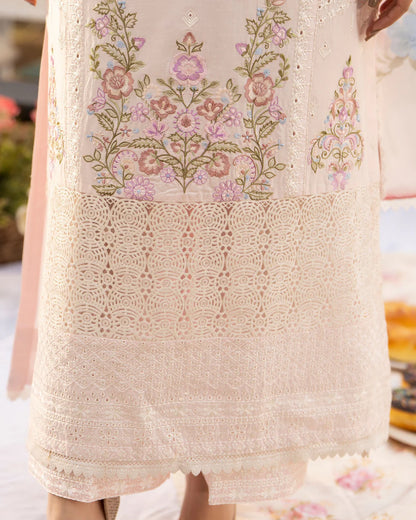 Pastel Pink Cut Work Embroidered Lawn Suit