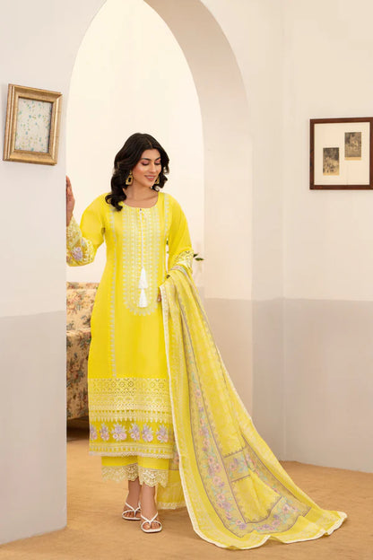 Firefly Yellow Pure Cotton Chikankari Suit