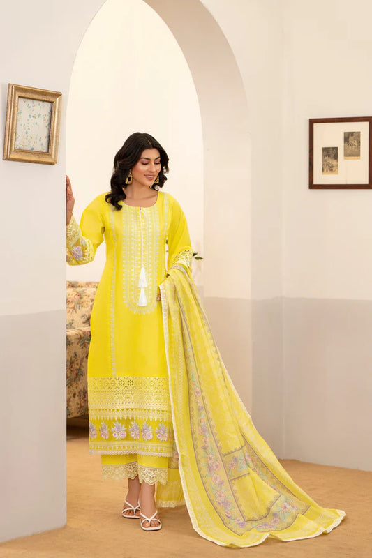 Firefly Yellow Pure Cotton Chikankari Suit