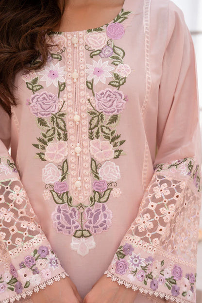 Pastel Pink Pure Cotton Chikankari Suit