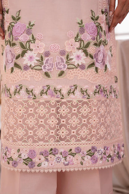 Pastel Pink Pure Cotton Chikankari Suit