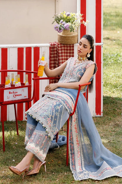 Light Grey Chikankari Embroidered Luxury Lawn Suit
