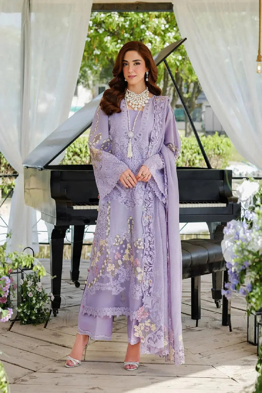 Lilac Heavy Chikankari Embroidered Luxury Lawn Suit
