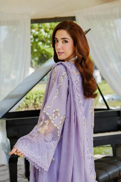 Lilac Heavy Chikankari Embroidered Luxury Lawn Suit