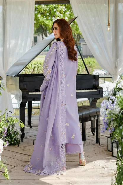 Lilac Heavy Chikankari Embroidered Luxury Lawn Suit
