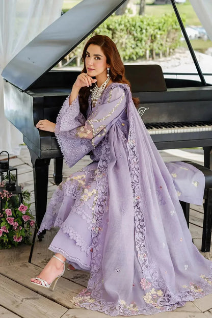 Lilac Heavy Chikankari Embroidered Luxury Lawn Suit