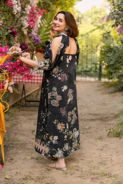 Navy Blue Chikankari Lawn Suit with Chiffon Dupatta