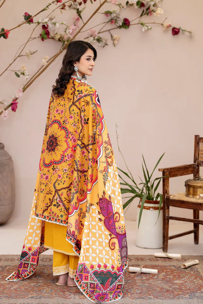 Mustard Yellow Pure Cotton Chikankari Lawn Suit