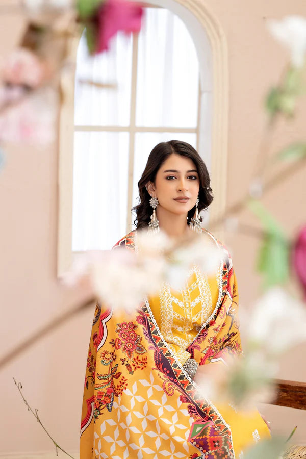 Mustard Yellow Pure Cotton Chikankari Lawn Suit