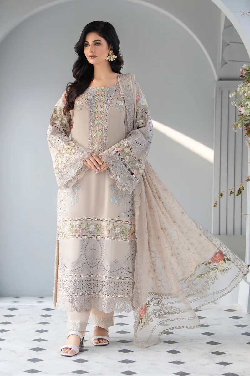 Vanilla Chikankari Embroidered Pure Chiffon Suit
