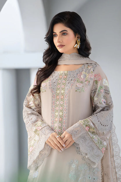 Vanilla Chikankari Embroidered Pure Chiffon Suit