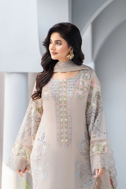 Vanilla Chikankari Embroidered Pure Chiffon Suit