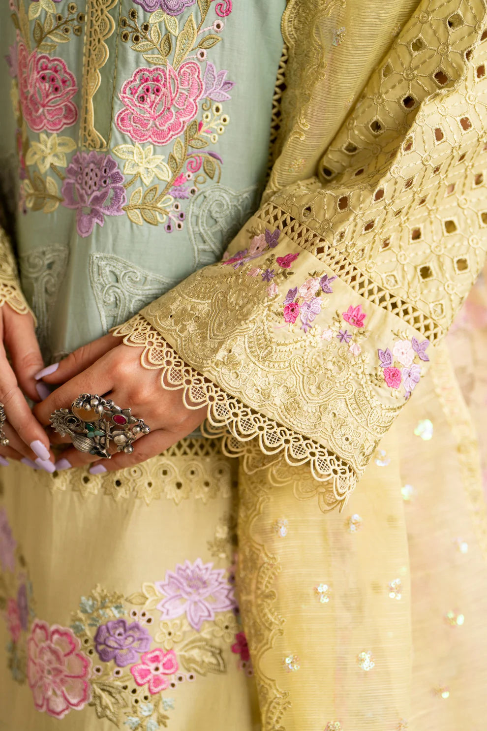 Muted Mustard Pure Cotton Chikankari Suit