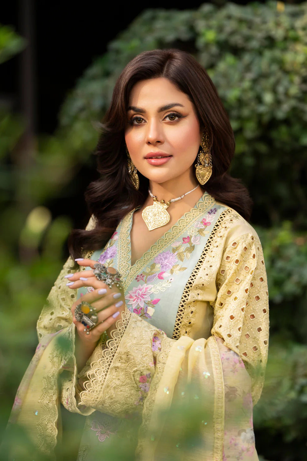 Muted Mustard Pure Cotton Chikankari Suit