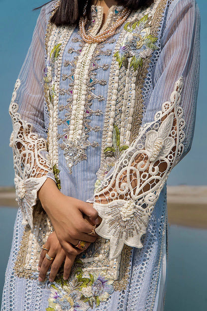 3D & Crochet Hand Embroidered Cotton Chikankari Suit