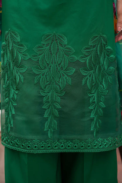 Pine Green Pure Cotton Chikankari Lawn Suit