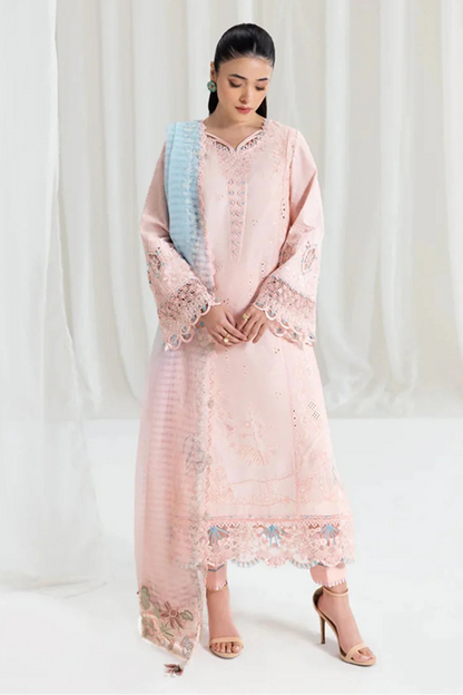 Peach Pink Chikankari Lawn Suit