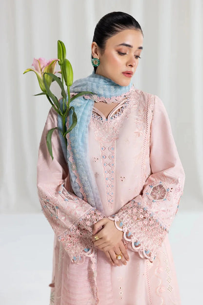 Peach Pink Chikankari Lawn Suit