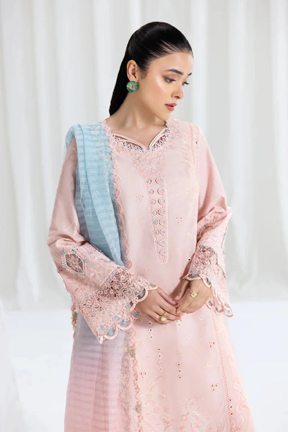 Peach Pink Chikankari Lawn Suit