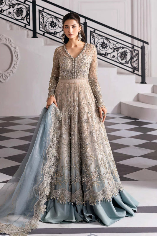 Skin Beige Handmade Lehenga Choli / Anarkali Maxi