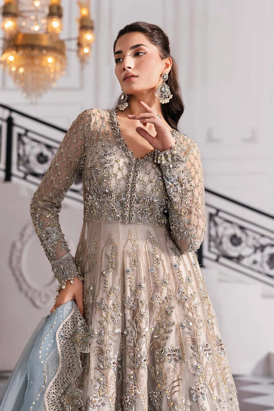 Skin Beige Handmade Lehenga Choli / Anarkali Maxi