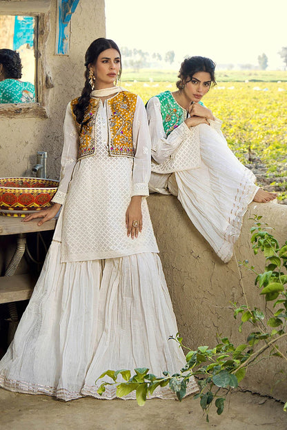 Handmade Jacket Style Suit with Gharara