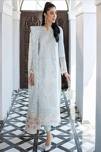 Sea Blue Heavy Chikankari Lawn Suit