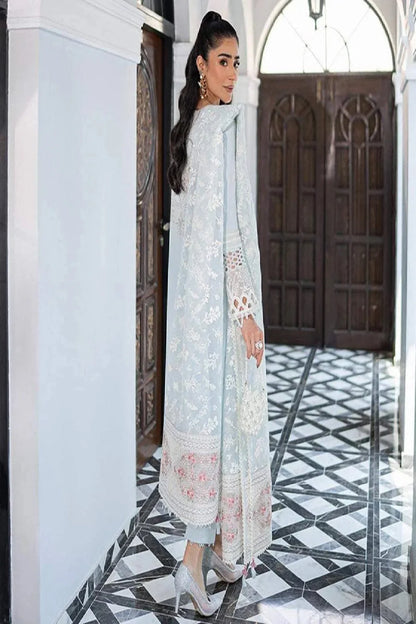 Sea Blue Heavy Chikankari Lawn Suit
