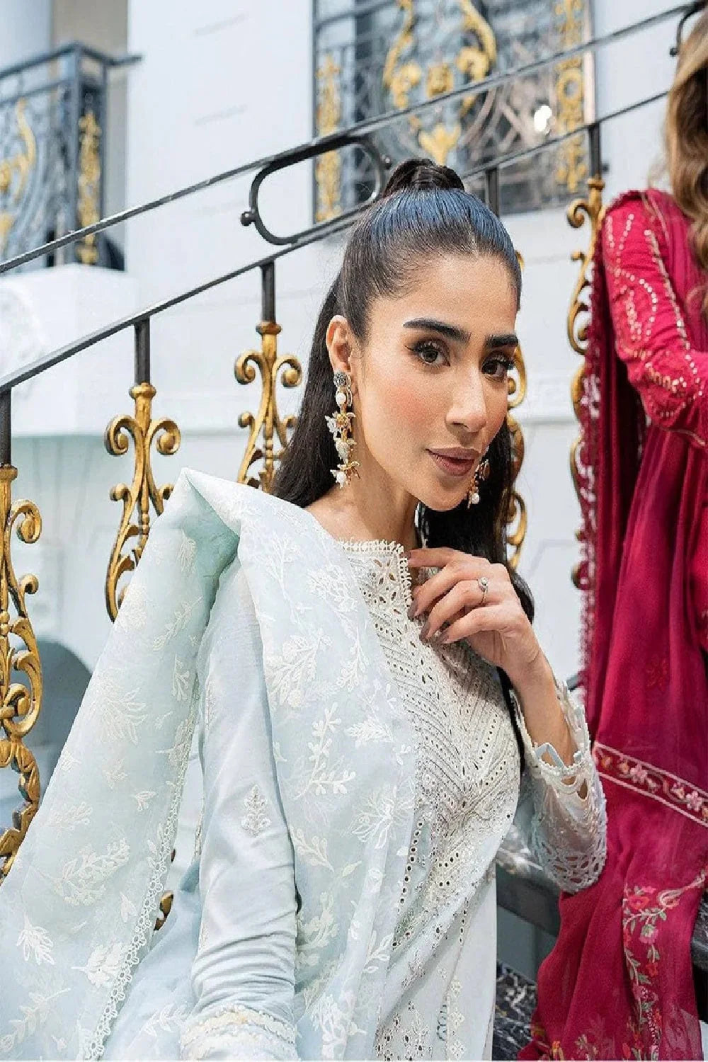 Sea Blue Heavy Chikankari Lawn Suit