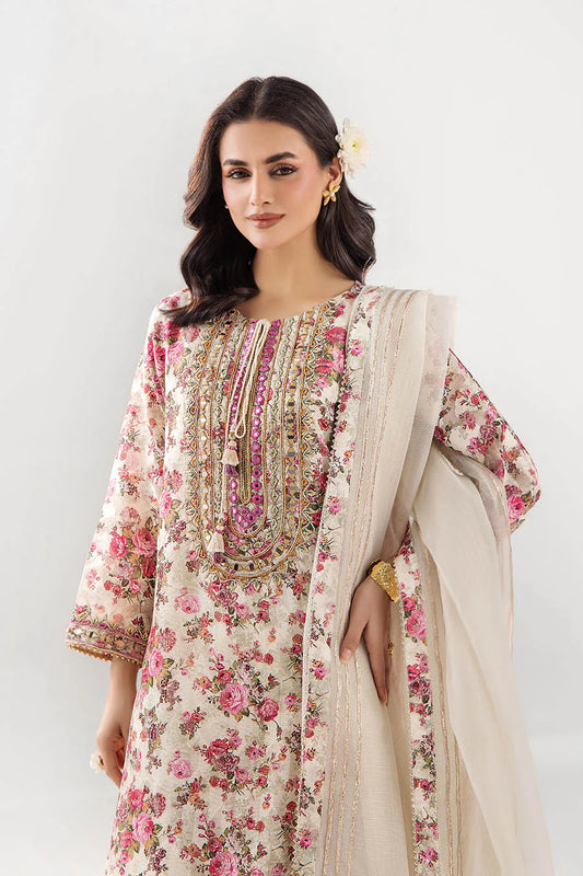 Hand Embroidered Indian Brocade Digital Printed Suit