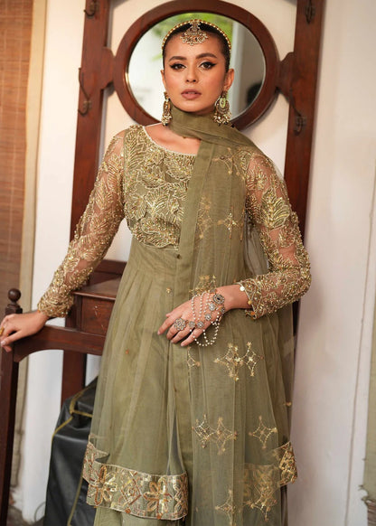 Olive Green Peplum Sharara