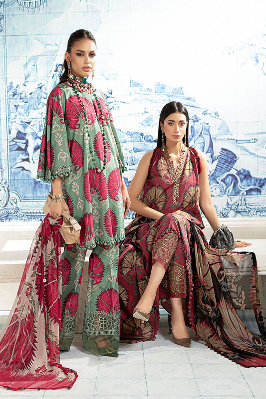 Green Lawn Suit with Chiffon Dupatta