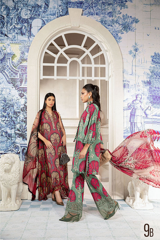 Green Lawn Suit with Chiffon Dupatta