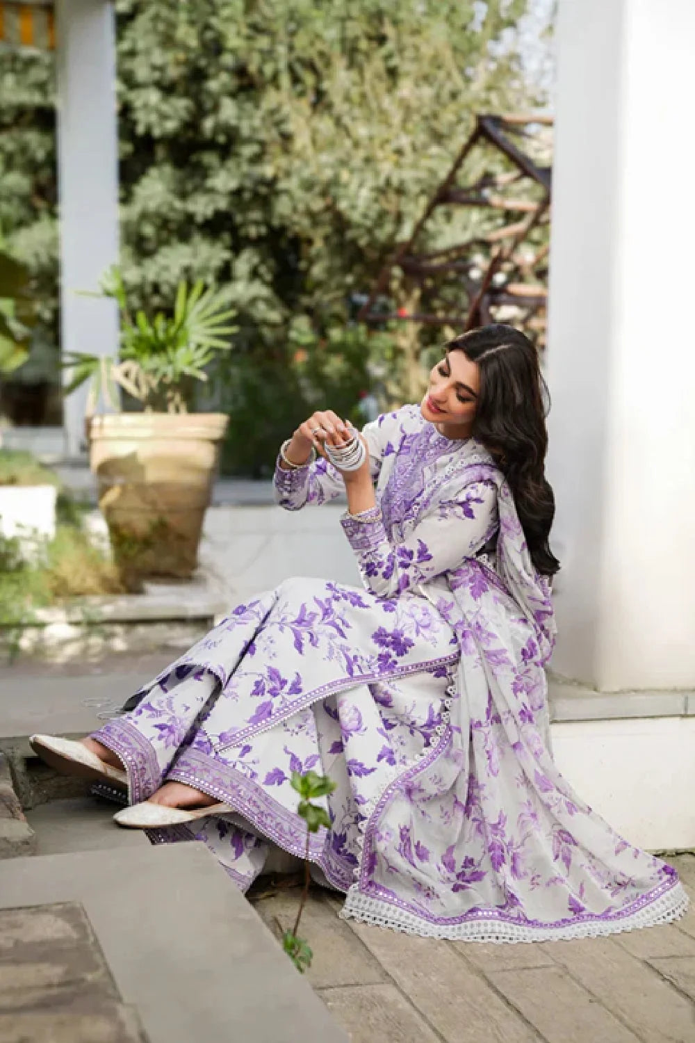 Digital Printed Lawn Suit with Chiffon Dupatta