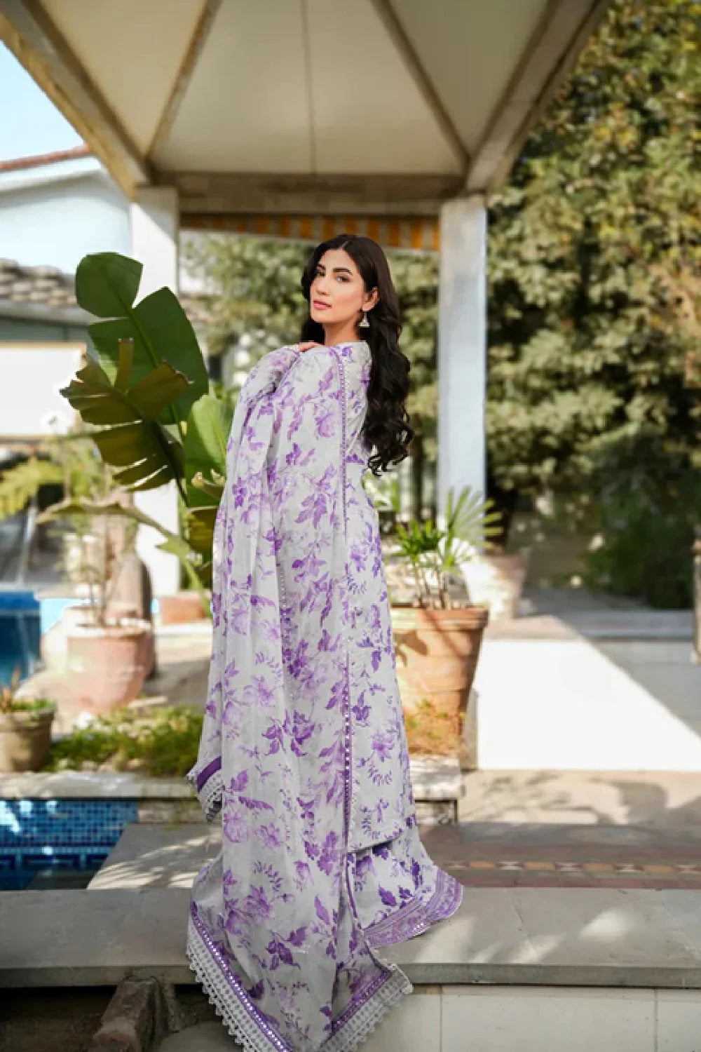 Digital Printed Lawn Suit with Chiffon Dupatta