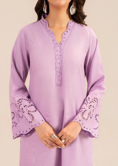 Purple Embossed Lawn Summer Kurta Set