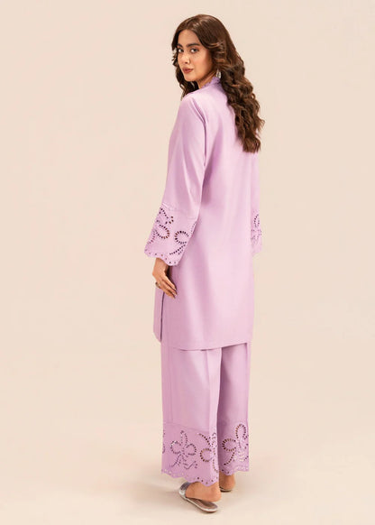 Purple Embossed Lawn Summer Kurta Set