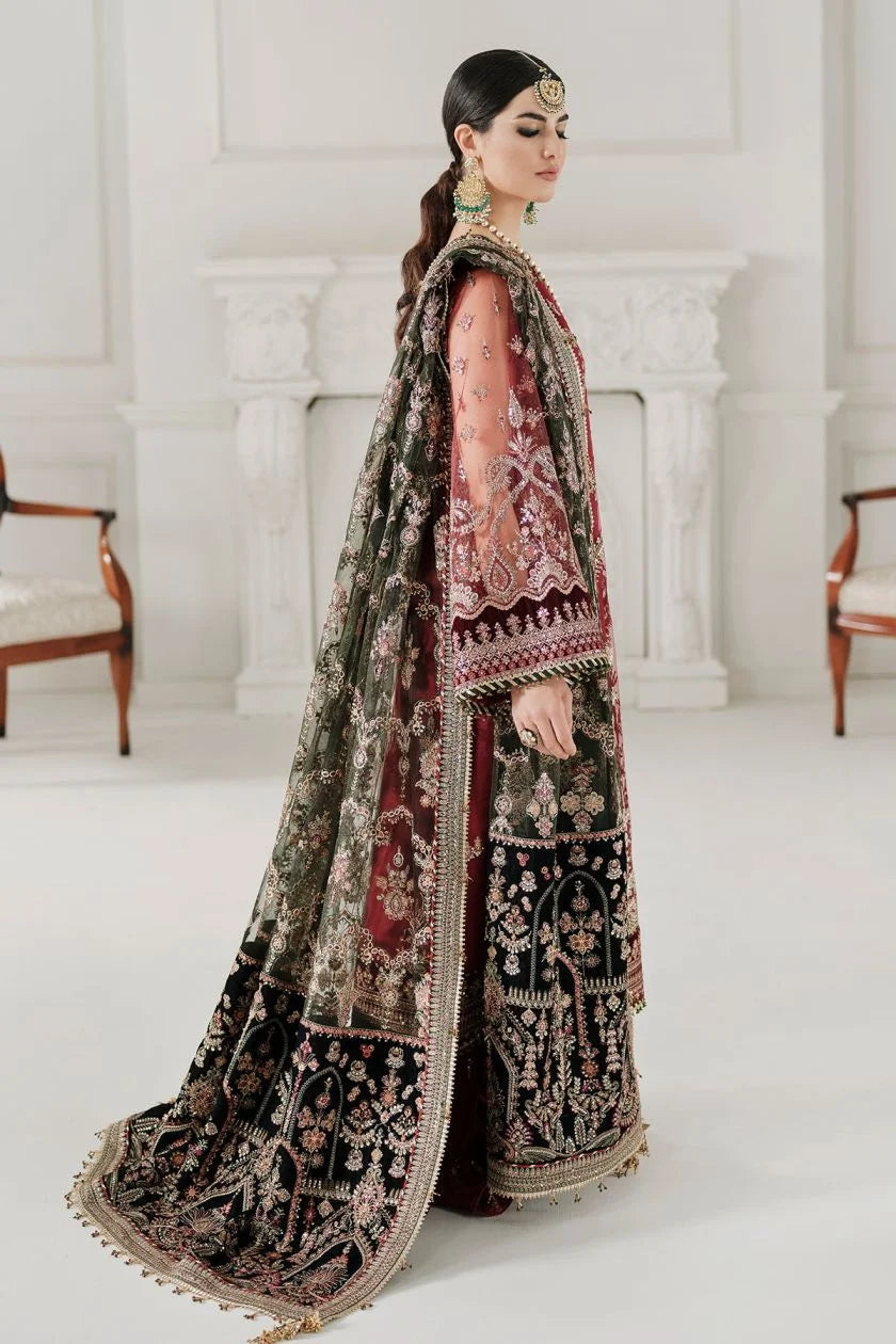 Maroon Heavy Sequins Embroidered Gharara