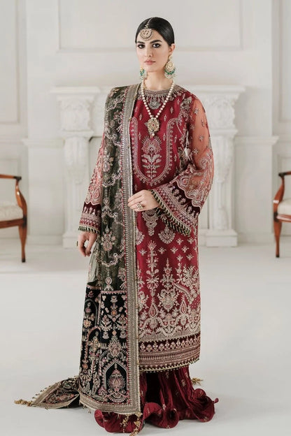 Maroon Heavy Sequins Embroidered Gharara