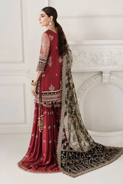 Maroon Heavy Sequins Embroidered Gharara