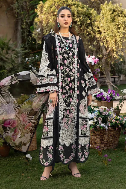 Black Heavy Embroidered Lawn Suit