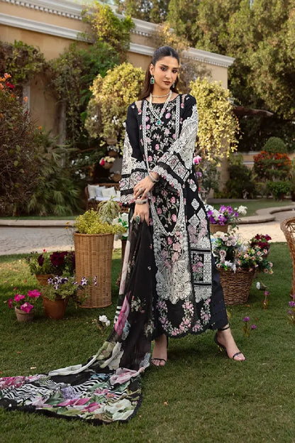 Black Heavy Embroidered Lawn Suit