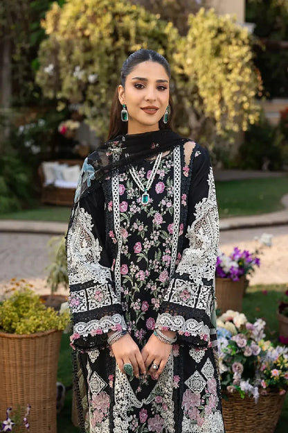 Black Heavy Embroidered Lawn Suit