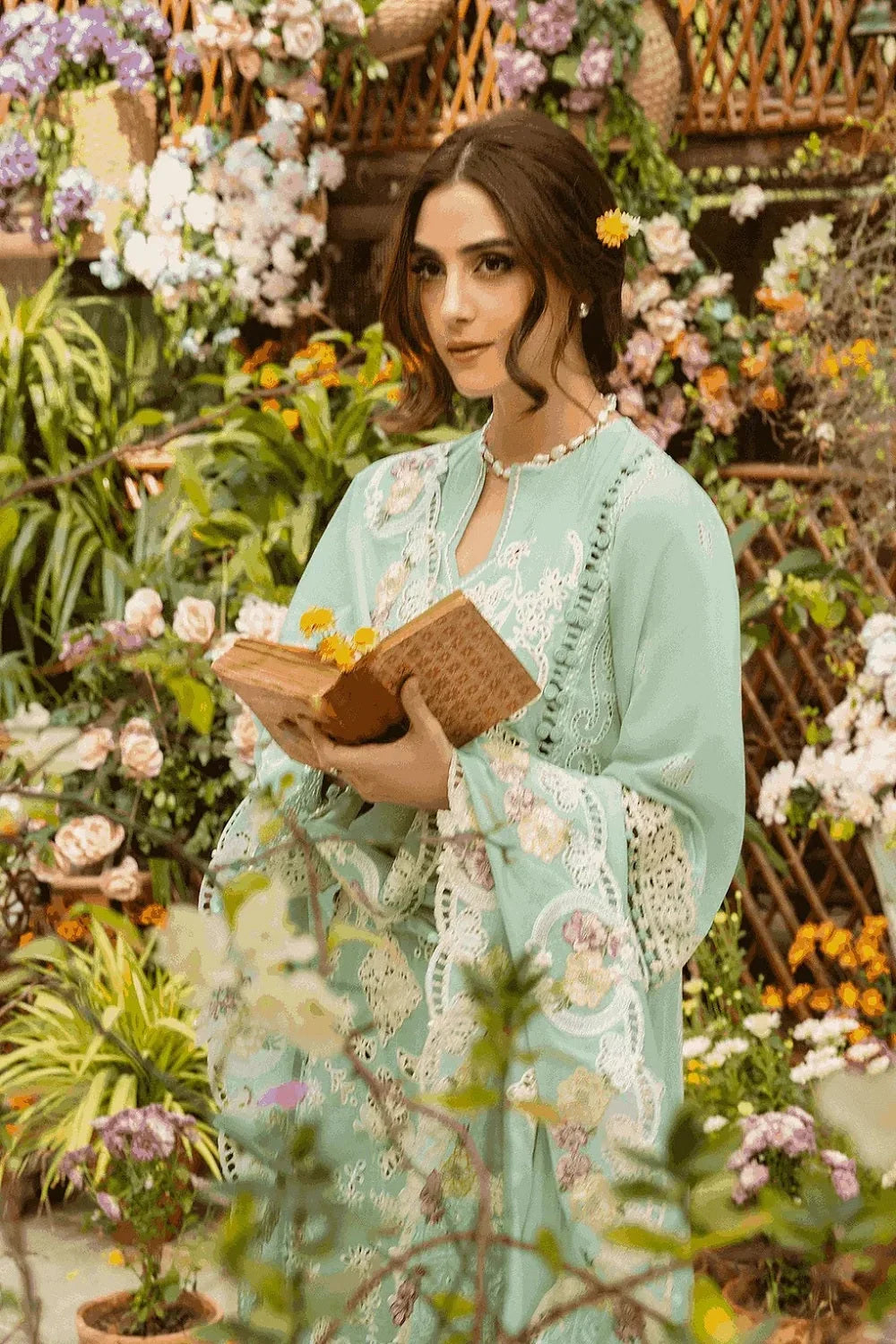 Pista Green Heavy Embroidered Lawn Suit